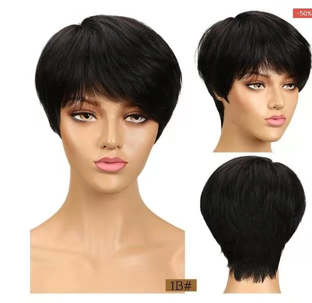 Kbeth Machine Made Human Hair Wig Without Lace 2021 Summer Very Cheap Price Short Straight Hair Original Factory Wholesale/Supplier Full Sewing Machine Work Making Bob Wig