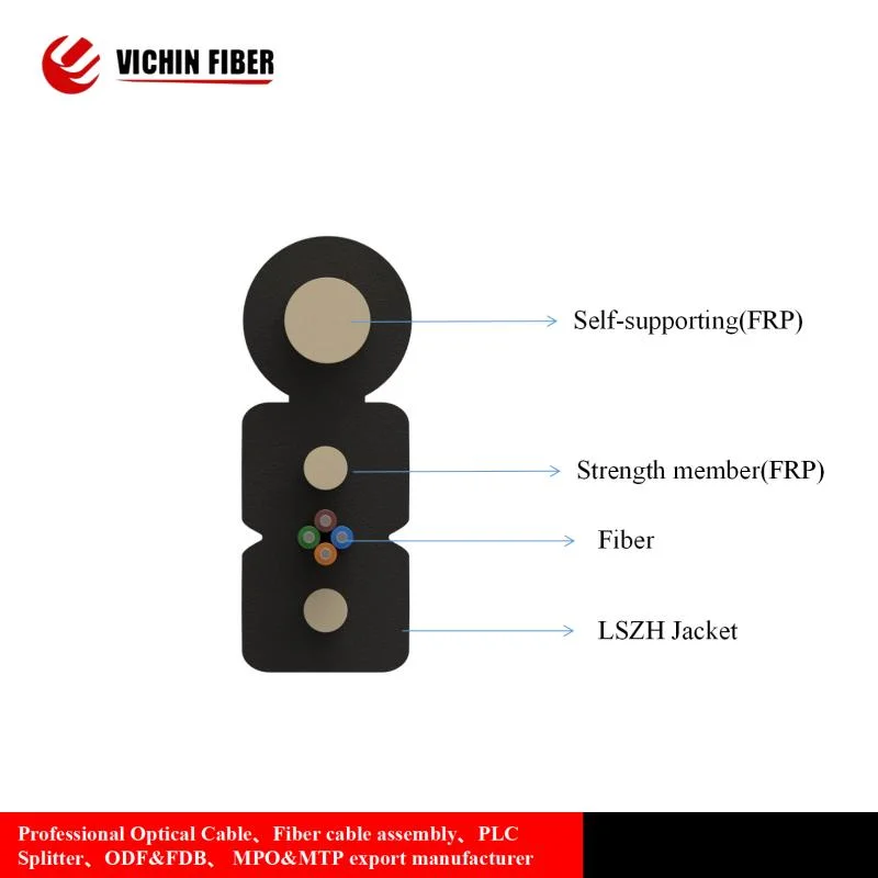 Outdoor Self-Supporting Gjyxfh4b6a1 G657A1 4 Fiber Optic FTTH Drop Cable