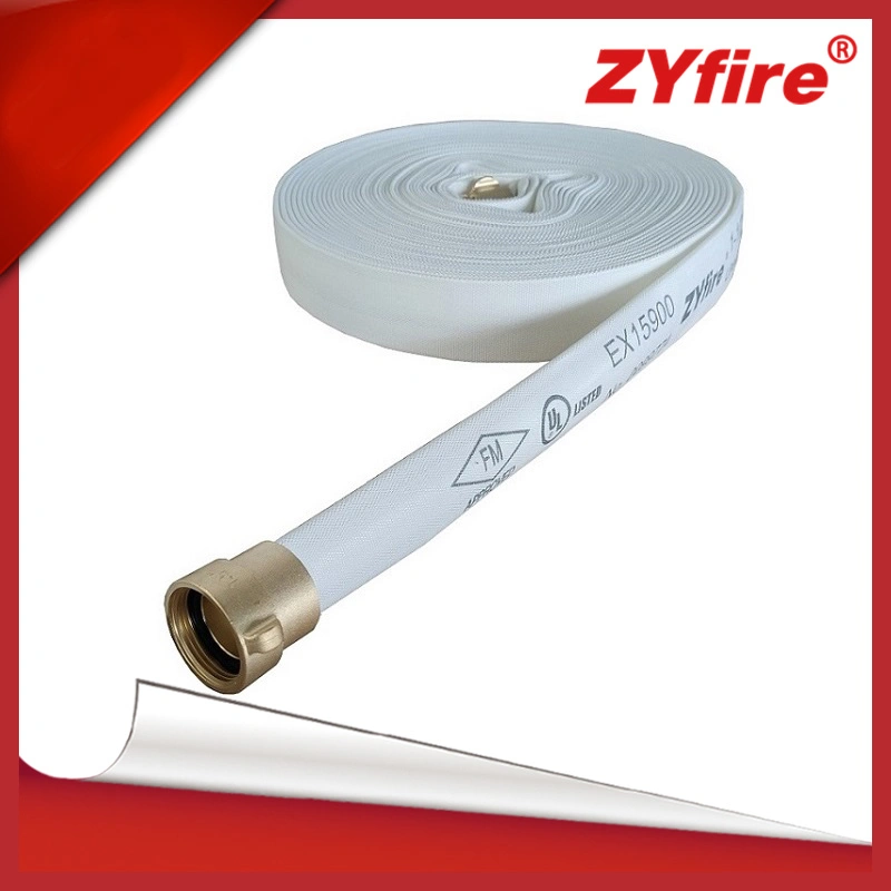 Zyfire White Fire Hose Layflat Water Discharge Hose for Fire Cabinet