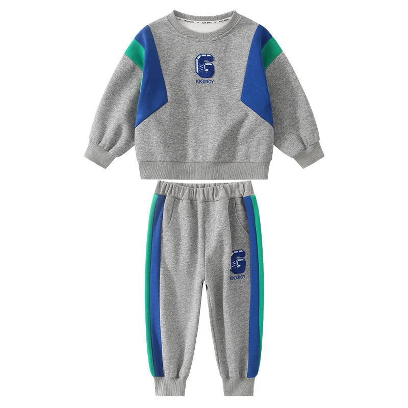 2023 die beliebtesten Multi-farbige Clashing Jungen Sport 2PCS Casual Sportswear