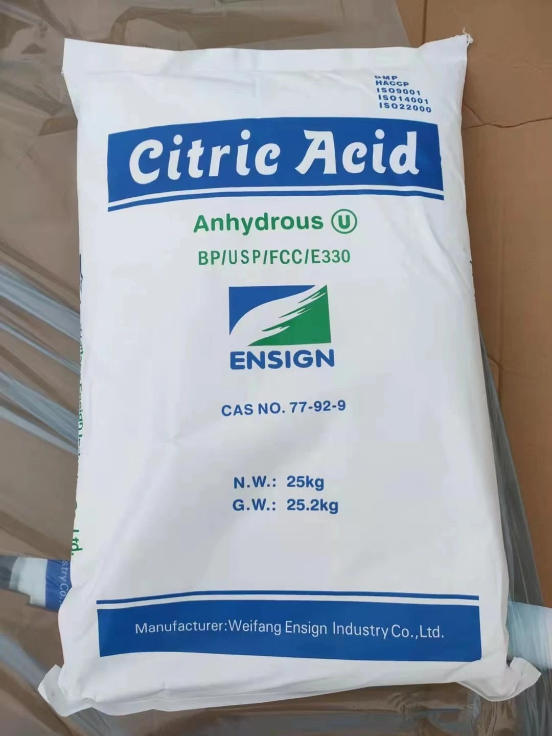 Factory Good Price Food Additive Ensign Ttca Bp USP FCC E330 Food Grade Citric Acid Monohydrate Anhydrous