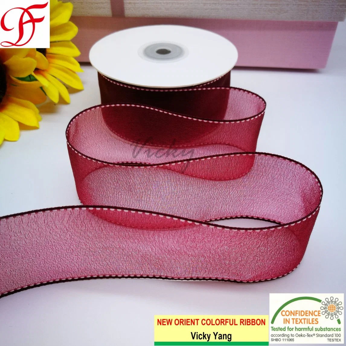 Factory Shining Sheer Organza Ribbon Grosgrain Satin Ribbon Double/Single Face Hemp Taffeta Ribbon Christmas Ribbon Bow Crafts for Box/Gift/Wrap/Box/Underwear