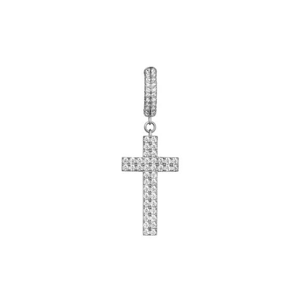 Custom Moissanite Cross Earrings 18K Gold Pass Diamond Fashion Jewelry Moissanite Drop Earrings