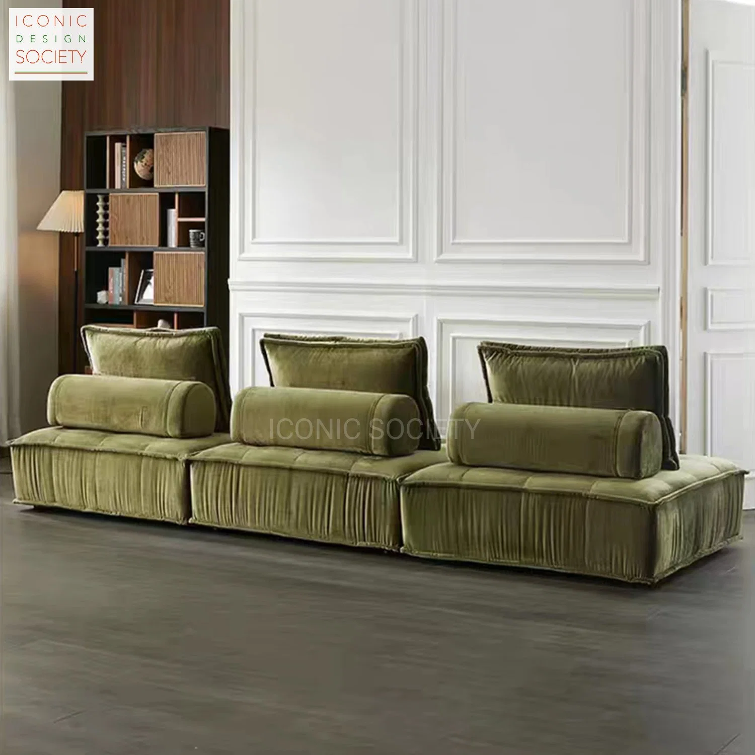 Maison moderne salon mobilier fauteuil inclinable coussin canapé de loisirs tissu Ensemble de canapés verts