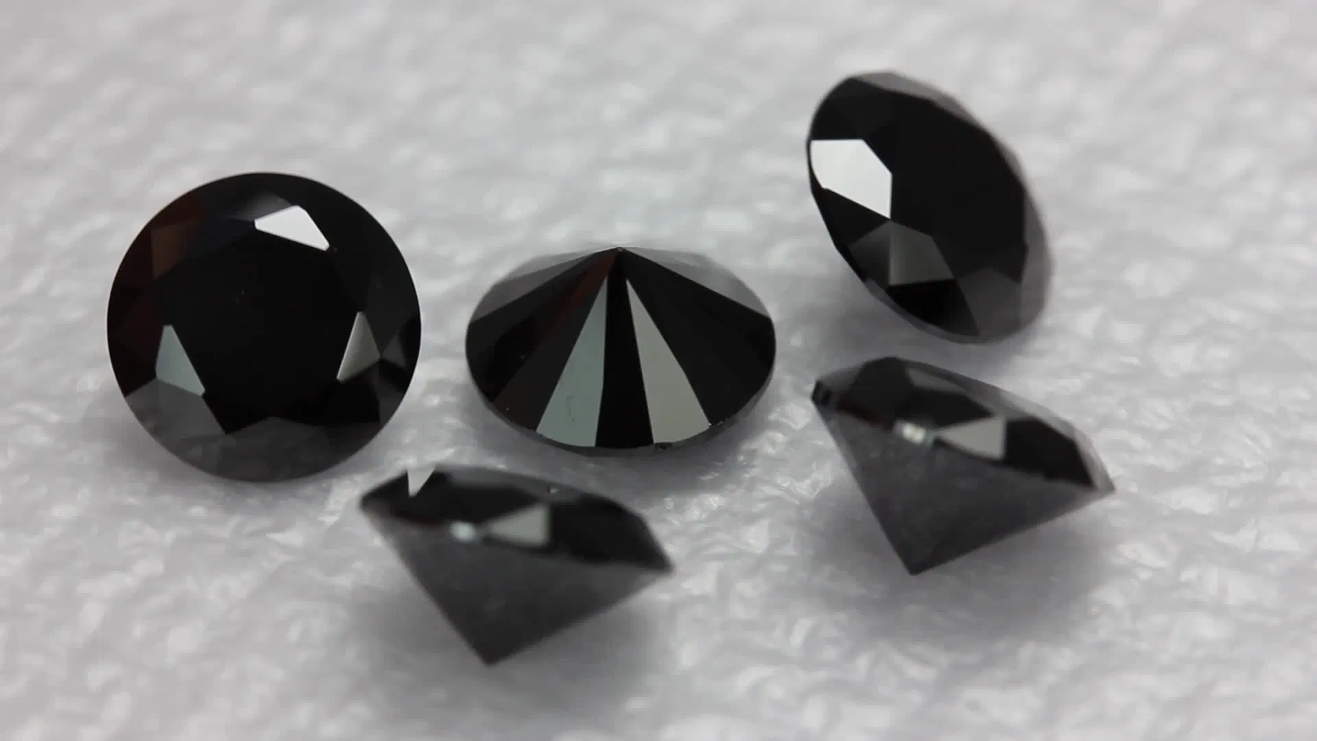 Qianjian Jewelry Round Shape Black Cubic Zirconia Loose CZ Gemstone