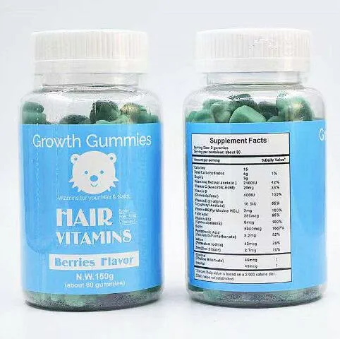 Основные настройки Private Label дополняет Biotin сахар несут волос витамин роста Gummies OEM природных органических