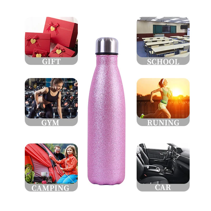 Hot Selling Glitter Stainless Steel Insulated Sport Water Bottle Vacuum Flask