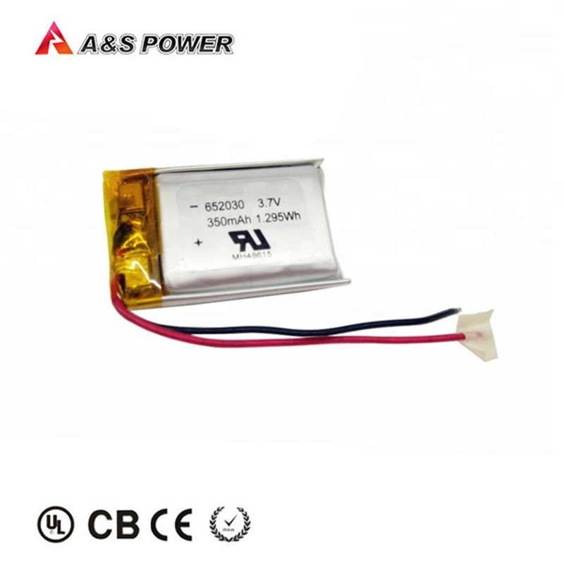 Rechargeable 3.7V 350mAh 652030 Li Polymer Battery Lipo Battery with UL for Bluetooth Speaker