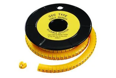 Yellow Color Cable Code Sleeve Soft PVC Numbered Cable Marker