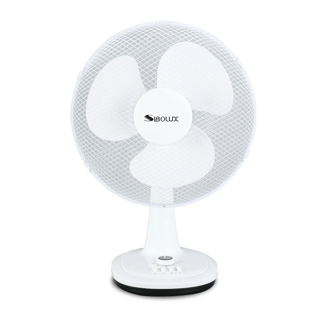 Factory Price 12 Inch Table Fan Strong Airflow Lower Noise Plastic Desk Fan with 1 Hour Timer