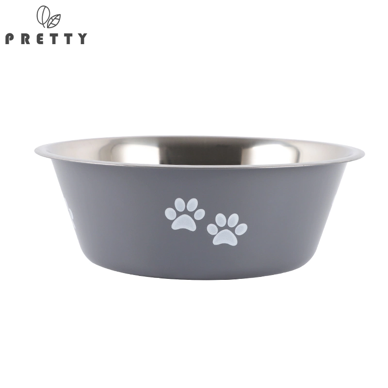 Wholesale/Supplier Pet Supply Products Accessories Dog Food Container Dish Plate Spray Paint Process Stainless Steel Pet Bowl Feeder