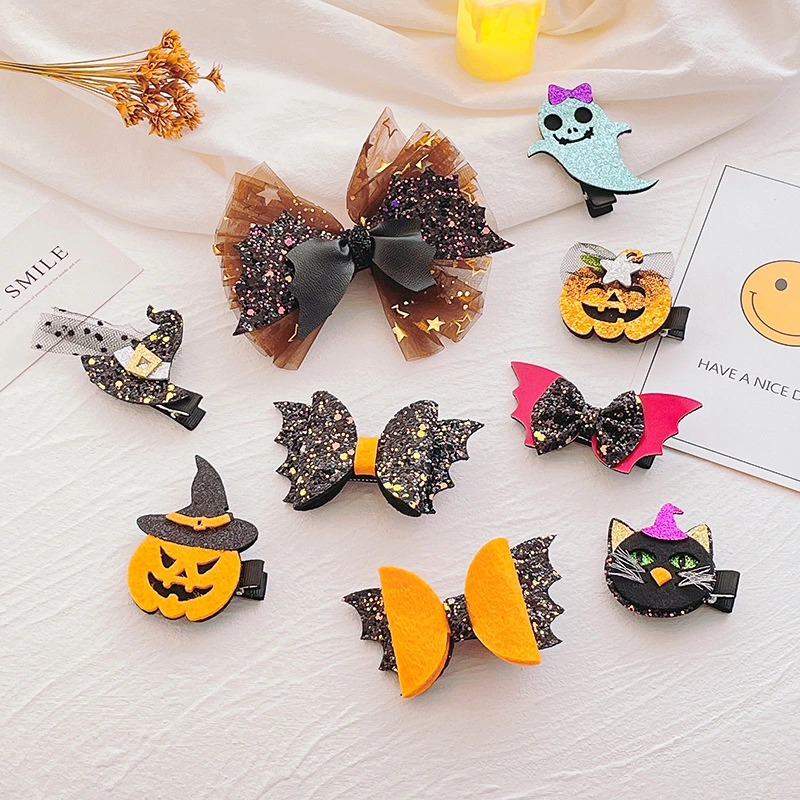 Pumpkin Butterfly Lmp Wings Hairpin Halloween Party Hair Accessories