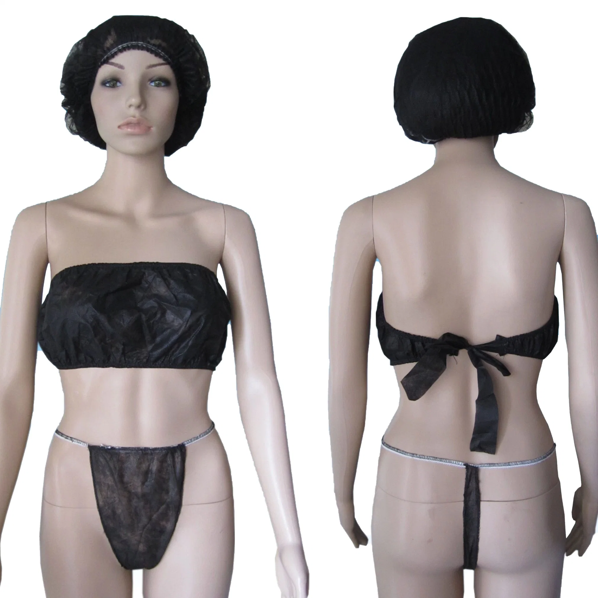 Non Woven Black Underwear SPA Bra for Salon