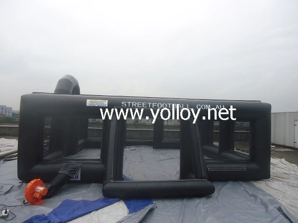 Outdoor Black Inflatable Football Arena Court Pitch for Sale