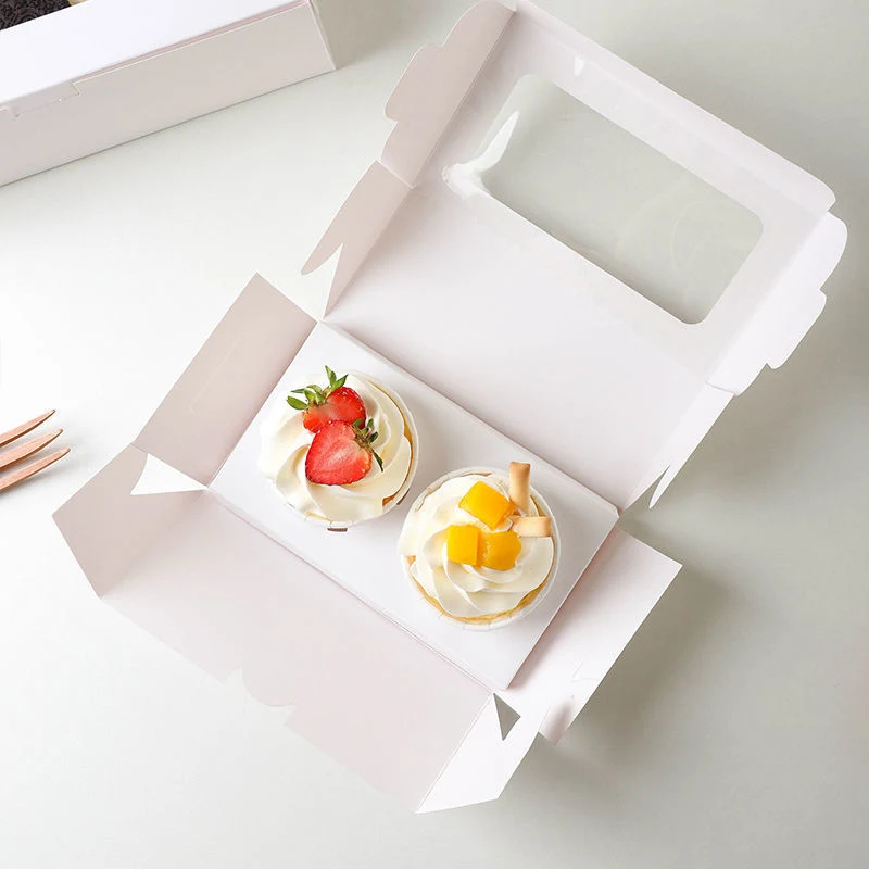 White Paperboard Cake Box, China Wholesales Eco-Friendly Recyclable Paper Packaging Food Box