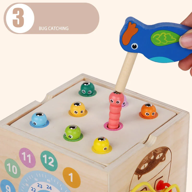 8-in-1 Develop Intelligence Wooden Educational for Toddler Montessori Toy Set