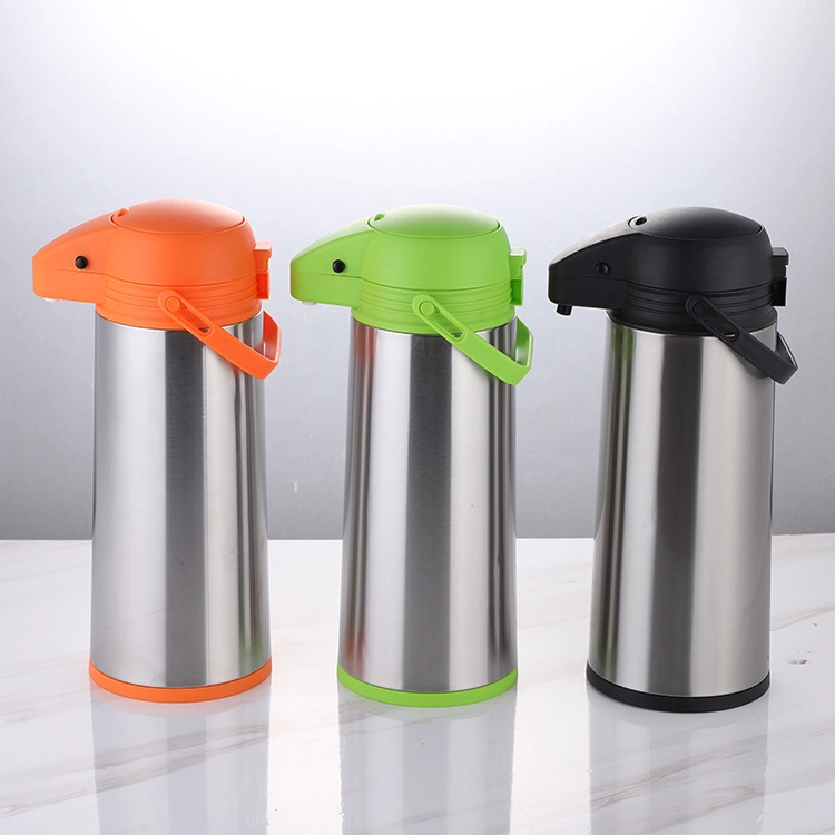 1.9L Cheap Air Pump Carafe Dispenser Stainless Steel Vacuum Flask Coffee Tea Hot Water Thermo