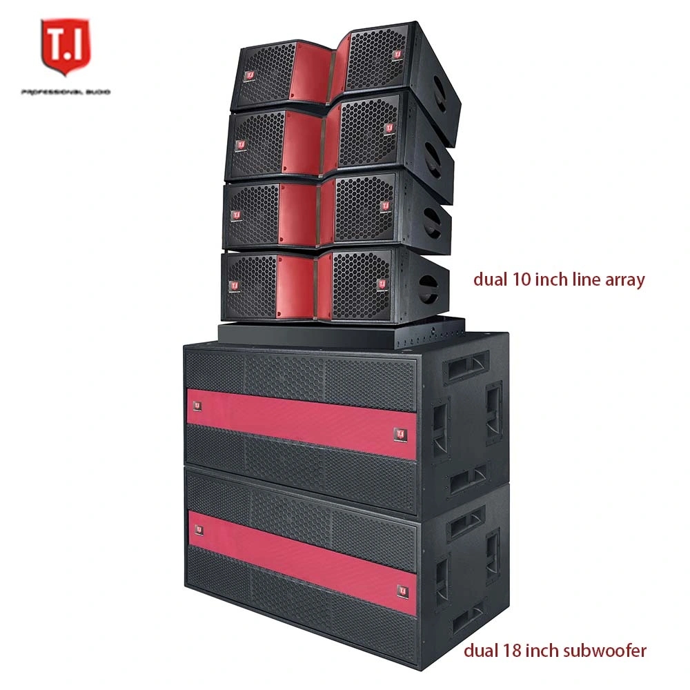 2023 New Arrival Dual 12 Inch Line Array Speaker Cabinet Accessories with AMP Mixer Monitor