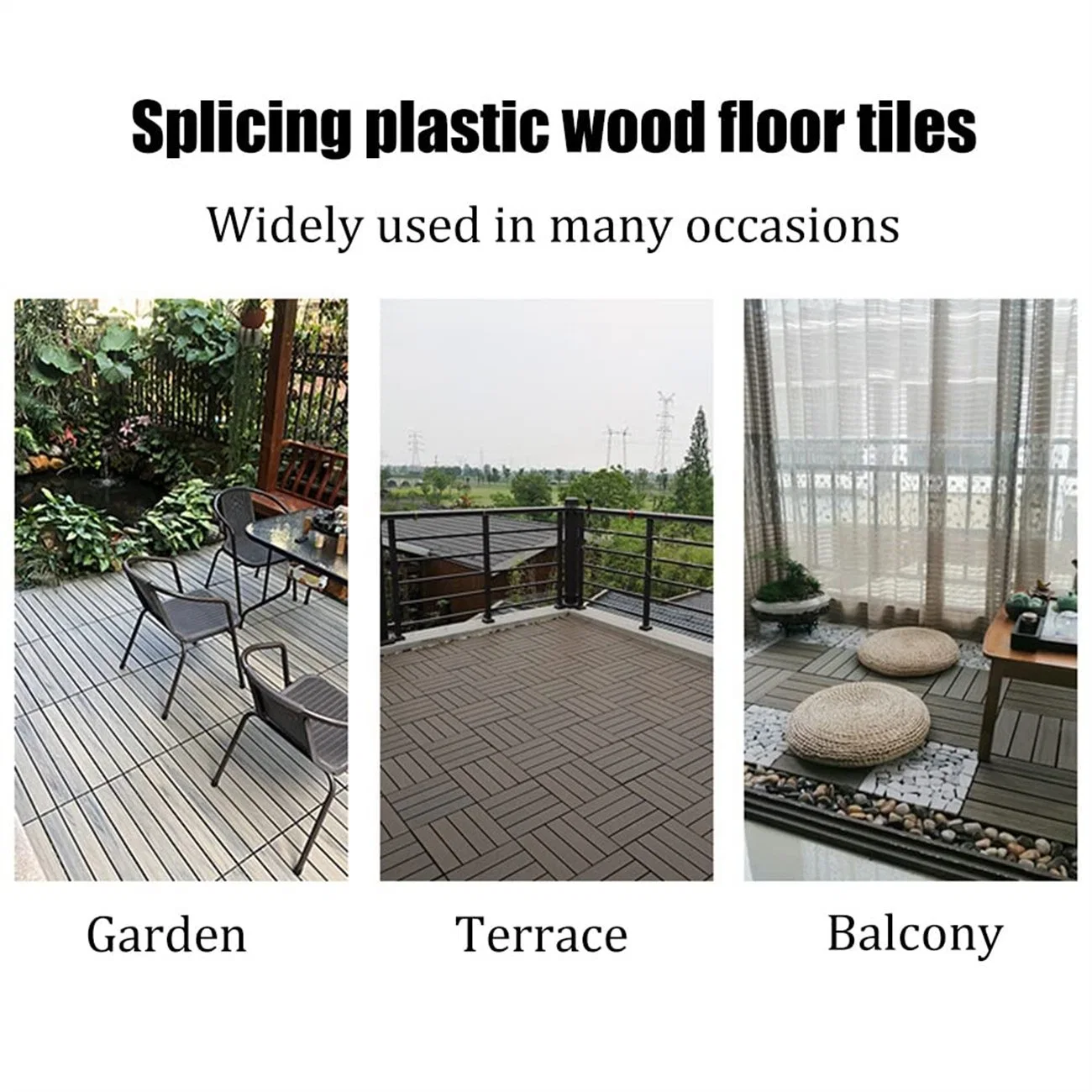 UV Resistant Long Life WPC Decking Outdoor Decking Hollow Waterproof