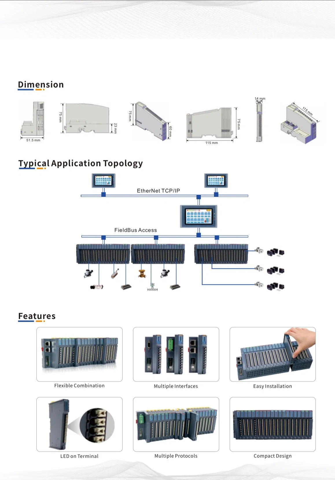 وحدات مهايئ الشبكة الخاصة بالإنتاج (Profinet) للأتربة والأتربة (I/O) الموسعة لـ توصيل PLC