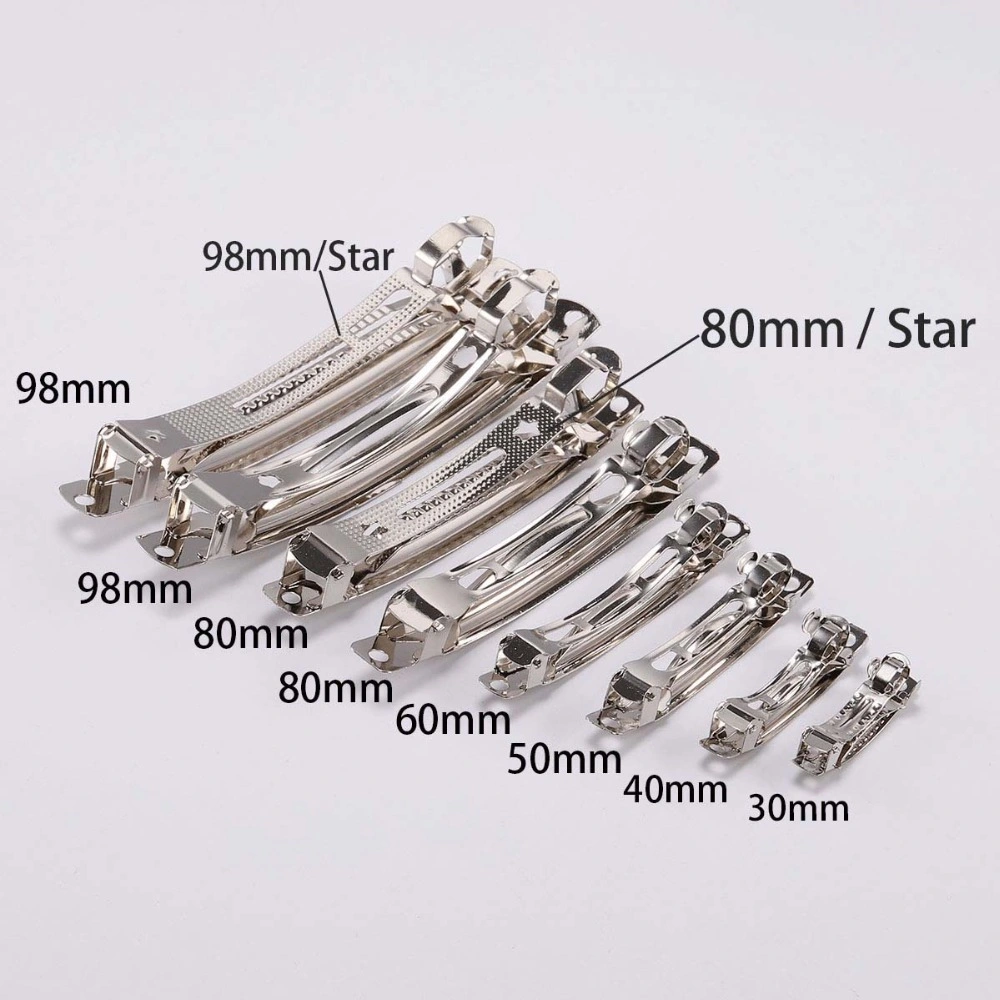 10PCS Barrette Style Spring Hair Clips Automatic Clip Blank Hairpin