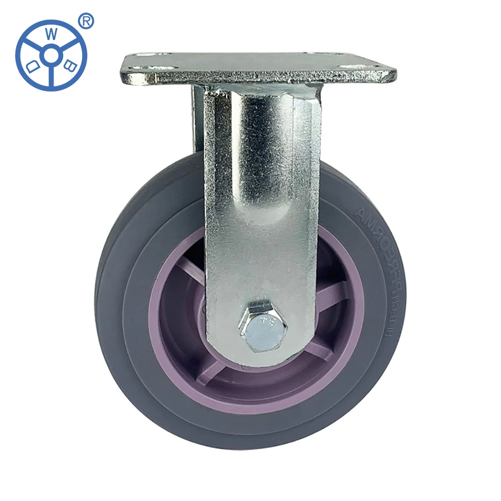 4 5 6 8 Inch Wear Resistant Locking TPR Thermoplastic Rubber Heavy Duty Caster Wheels Colson Caster for Flower Trolley