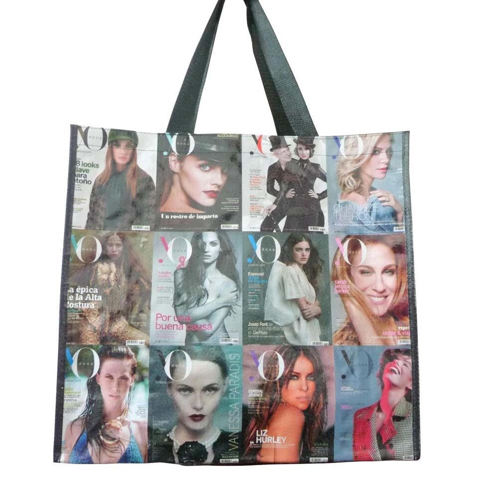 GOTS Oekotex 100 Custom Logo Print ropa de lujo Compras PP Bolsas tejidas con asas cortas