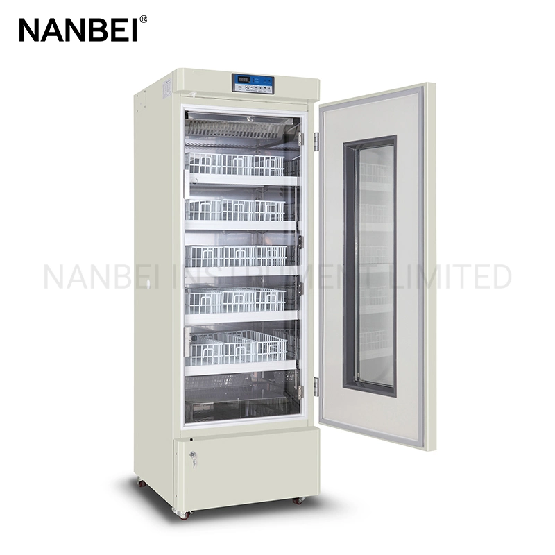 4c Single Glass Door Medical Blood Bank Blood Bag Storage Refrigerator for Hospital