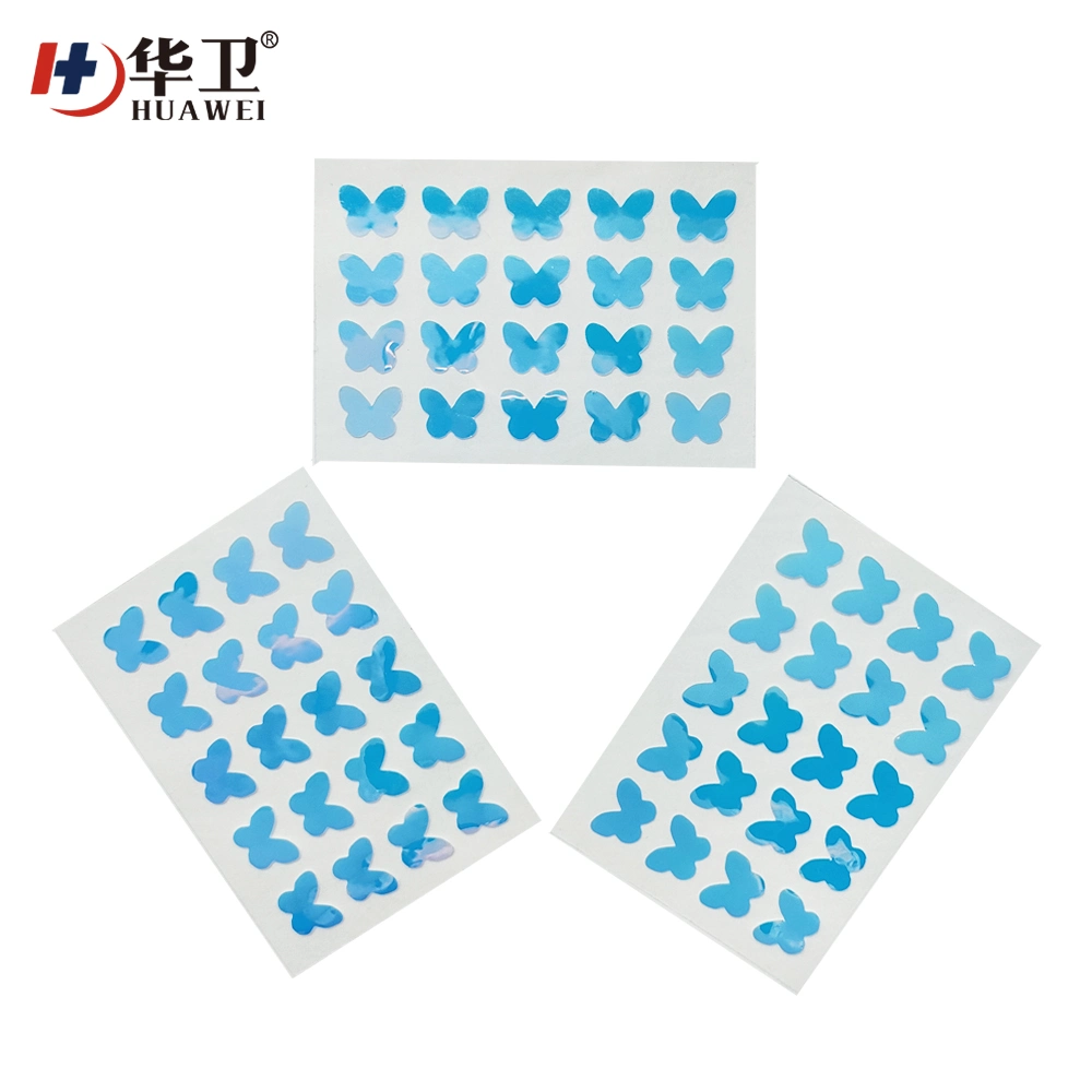 Chinese Manufacture Laser Film Hydrocolloid Acne Pimple Patch Butterfly Shape Sterile and Waterproof Faical Spots Treatment