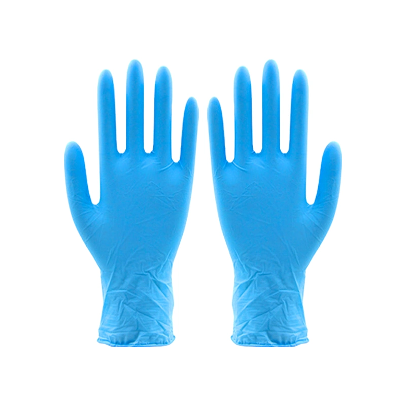 Seguridad Protección de la mano de cómodo Non-Porous nitrilo y vinilo azul guantes desechables de fusión compuesto