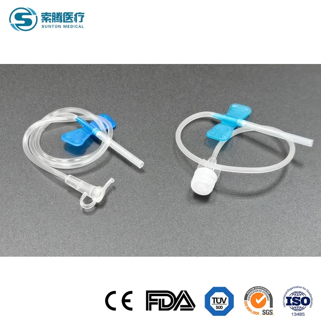 فروة رأس صنتون Vein 23G China IV Needle Factory أحجام مختلفة فروة الرأس المرمزة بالألوان، جهاز فروة رأس الإبرة الطبية التي يمكن التخلص منها عن طريق الحقن الوريدي مجموعة الوريد/إبرة فروة الرأس