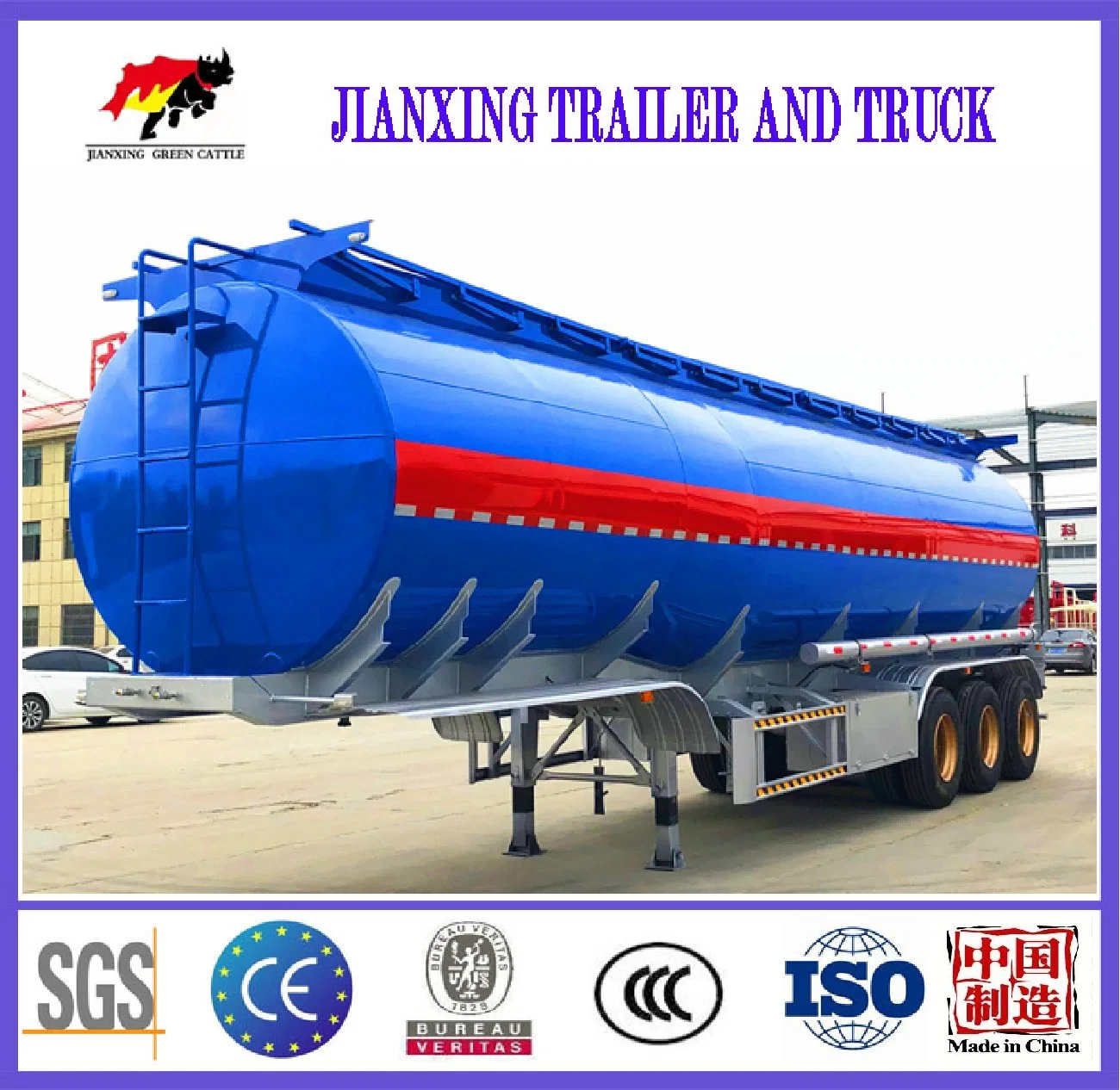 China Verkauf 45000 Liter Wasser Palmöl Kraftstoff Tank Semi Anhänger