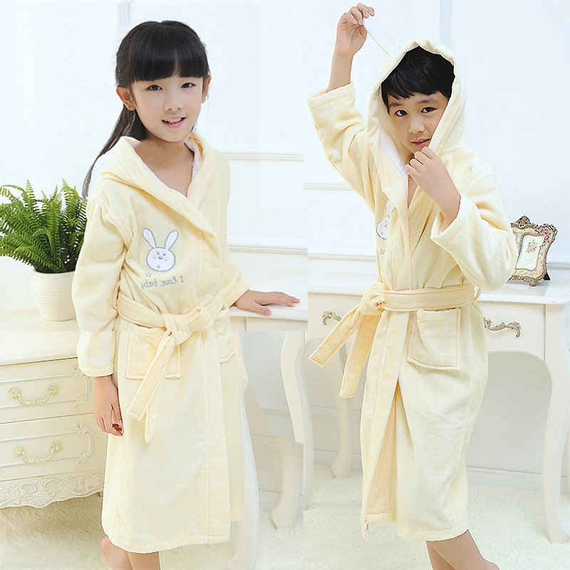 Pure Cotton Child Bathrobe Cute Thicken Winter Kid Bath Bathing Suits Non Chemical Fluorescer