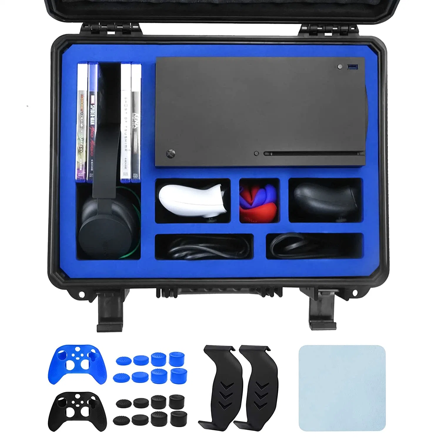 Hard Shell Carrying Cases Large Waterproof Toolbox with Foam Portable Protective Storage Box for Travel