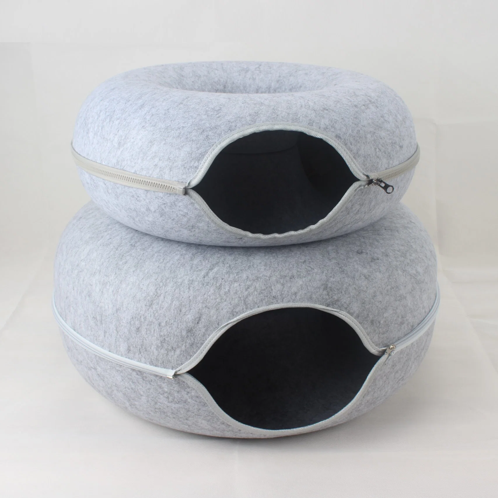 Vente en gros Nouveau style personnalisé Design populaire tissu respirant coloré PET Cat Lit Donut Grande maison de chat