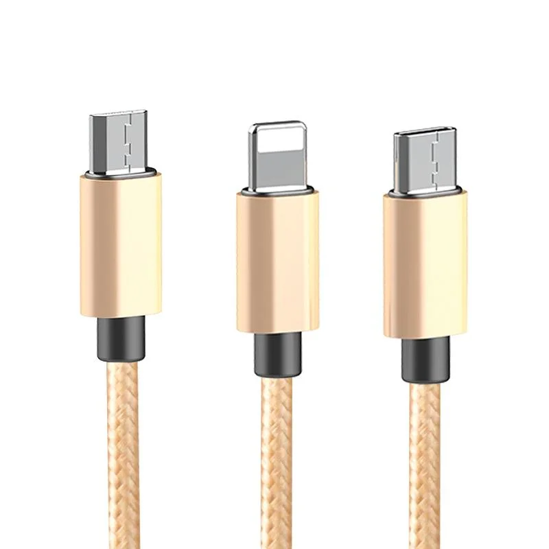 Hot Product Nylon 3 In1 3 in 1 Cable for USB Charging