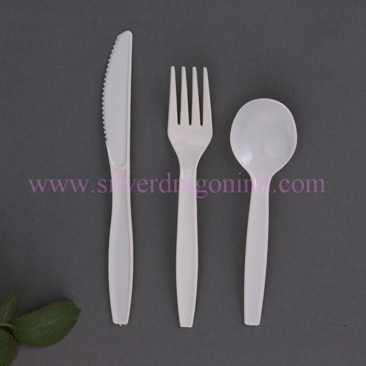 White Color Medium Weight 3.7g PS Disposal Cutlery Fork Knife Spoon