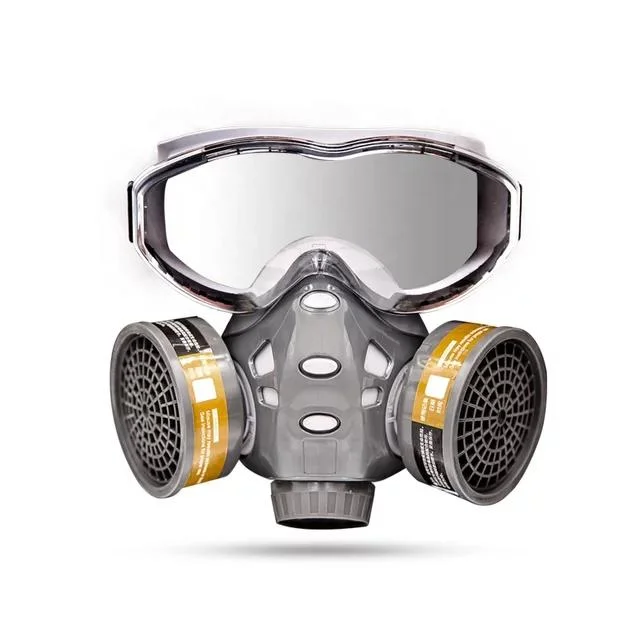 Manufacture Agriculture Civil Portable Half Face Gas Mask with Safety Glasses