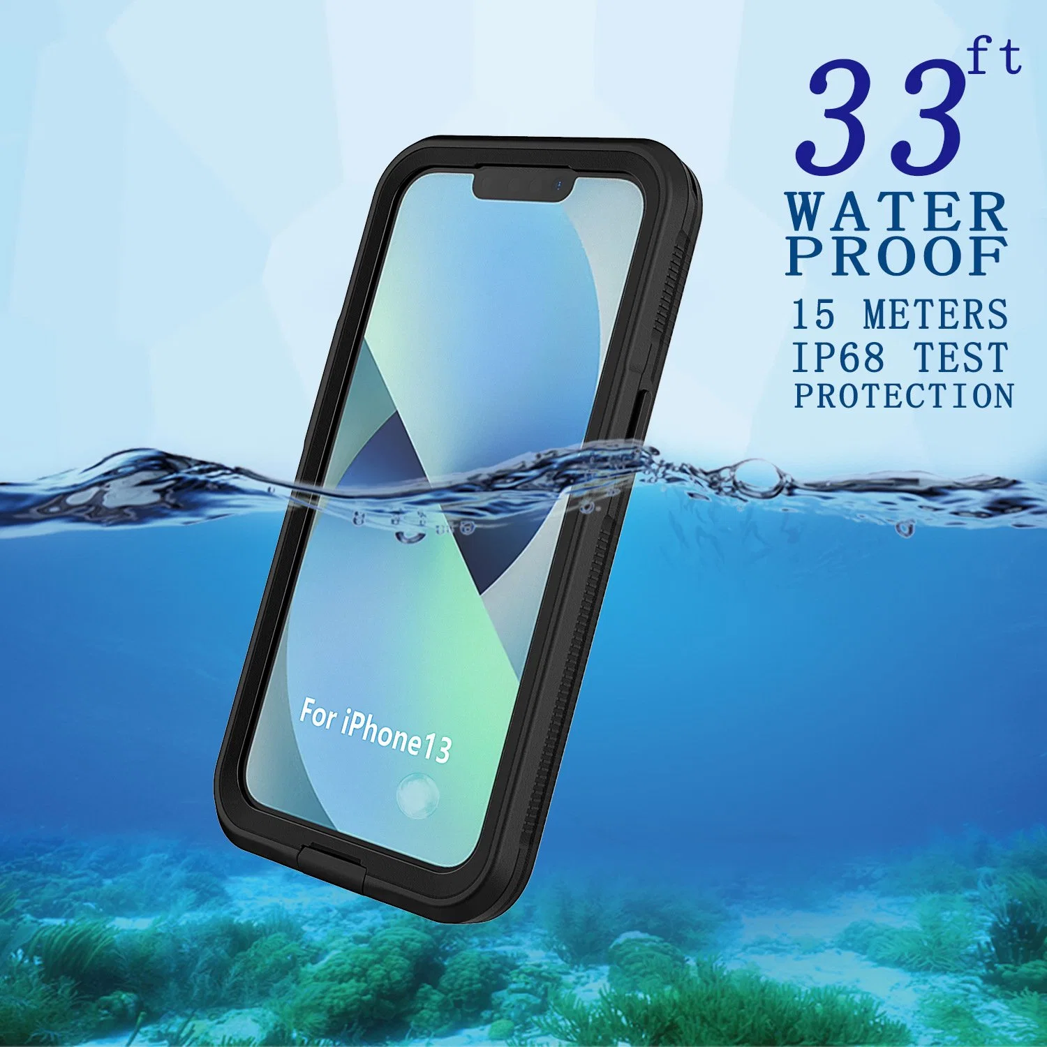 Coque de téléphone portable transparente et étanche, résistante aux chocs pour la plongée et la natation.