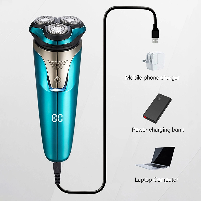 USB Charging آلة حلاقة قابلة لإعادة الشحن، تقنية كهربائية عائمة احترافية مقاومة للماء ثلاثي الأبعاد آلات الحلاقة للرجال