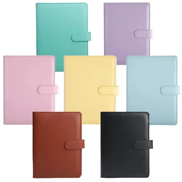 A6 PU Leather Notebook Binder Cover, 6 Ring A6 Binder Budget Cash Envelopes, Planner Travel Journal Binder Cover