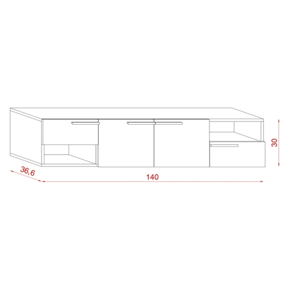 Paquete plano moderno salón Home Decoración Muebles de TV de madera con cajón archivador