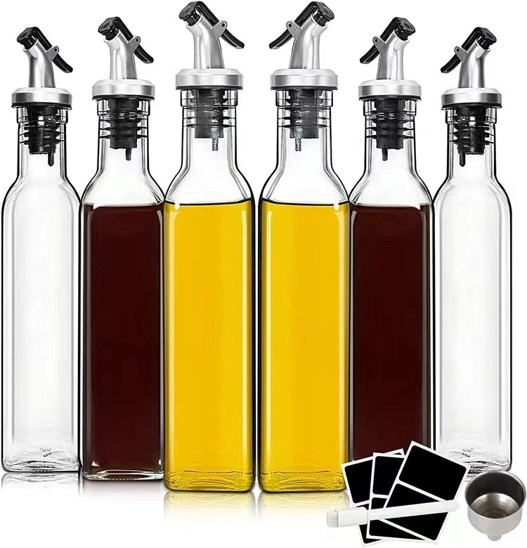 100ml Leere klare quadratische Kochen Öl Olivenöl Glasflasche Mit Ausguss