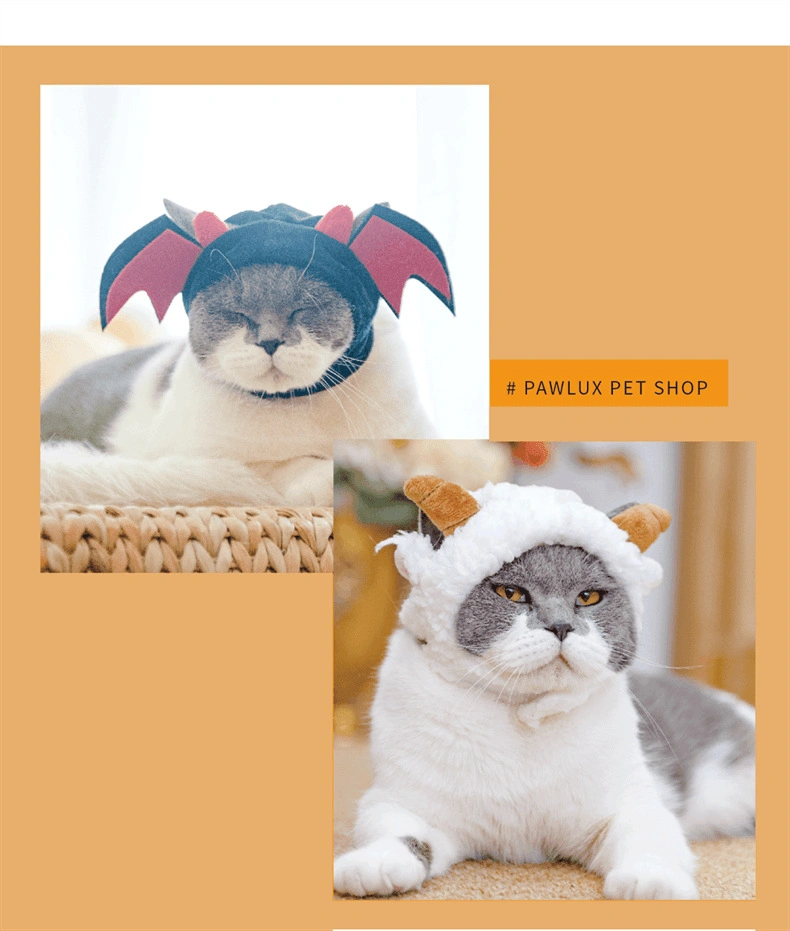 Cross-Border Hot Selling Cat Head Cover Pet Hat Cute Pet Accessories Cat Dog Cartoon Party Pet Headdress