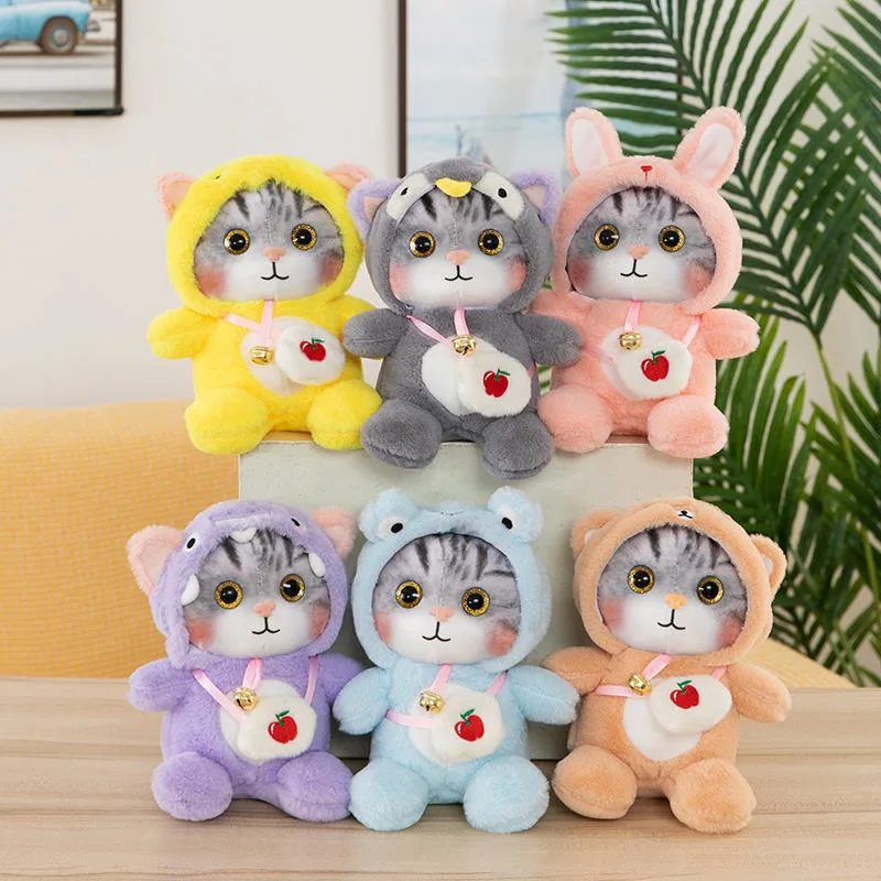 Мода дизайн 25см 30 см шикарные большой Eyed Peas Cat игрушки для детей моделирования Мягкие плюшевые игрушки кукла рюкзак Cat с Cute шикарные рюкзак