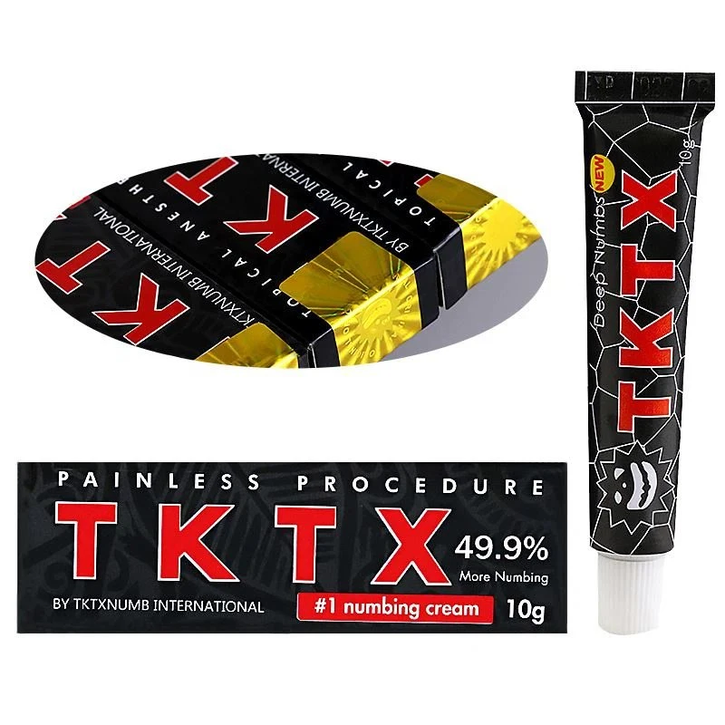 Wholesale/Supplier Tattoo Tktx 49.9% Numb Cream Anesthetic Ointment Painless Procedure International Red Blue Yellow Orange Green Black Gold 49.9% Tktx Numbing Cream