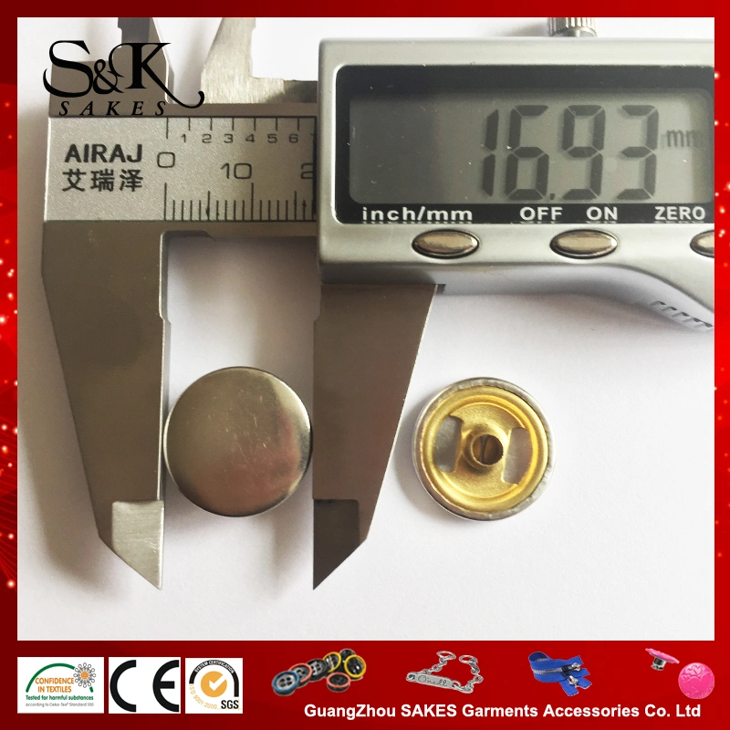 Shinny Silver Color Ring Type Spring Snap Button for Garments