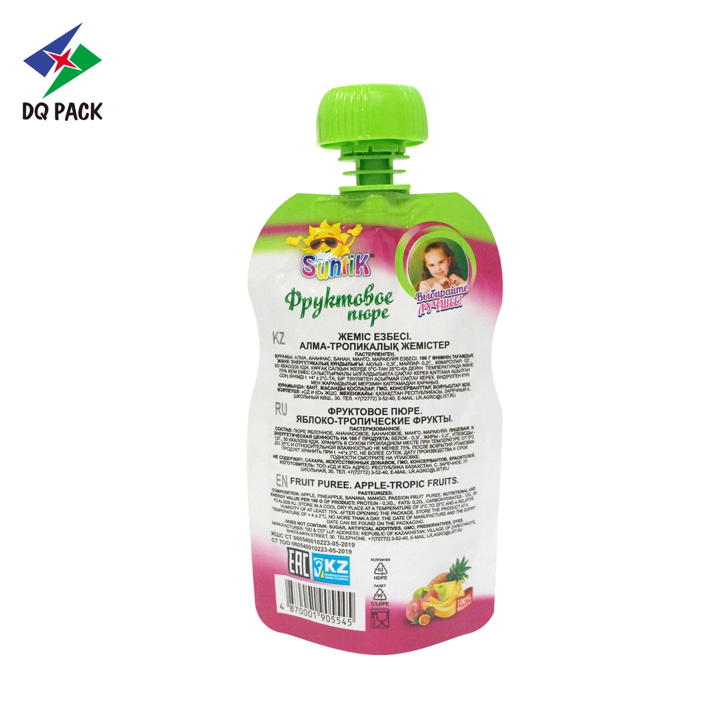 Dq Pack Injection Juice Pouch Druck Plastikbeutel Verpackung Saft Wassergelee