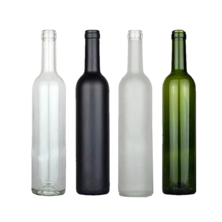 Ventes chaudes Bouteilles de verre de vin Bordeaux Ice vert foncé vides de 750 ml.