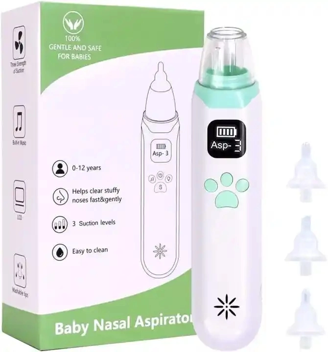 Aspirateur nasal pour bébé 500 mAh rechargeable 3 engrenages réglables à chaud